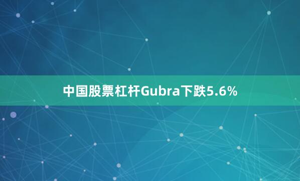 中国股票杠杆Gubra下跌5.6%